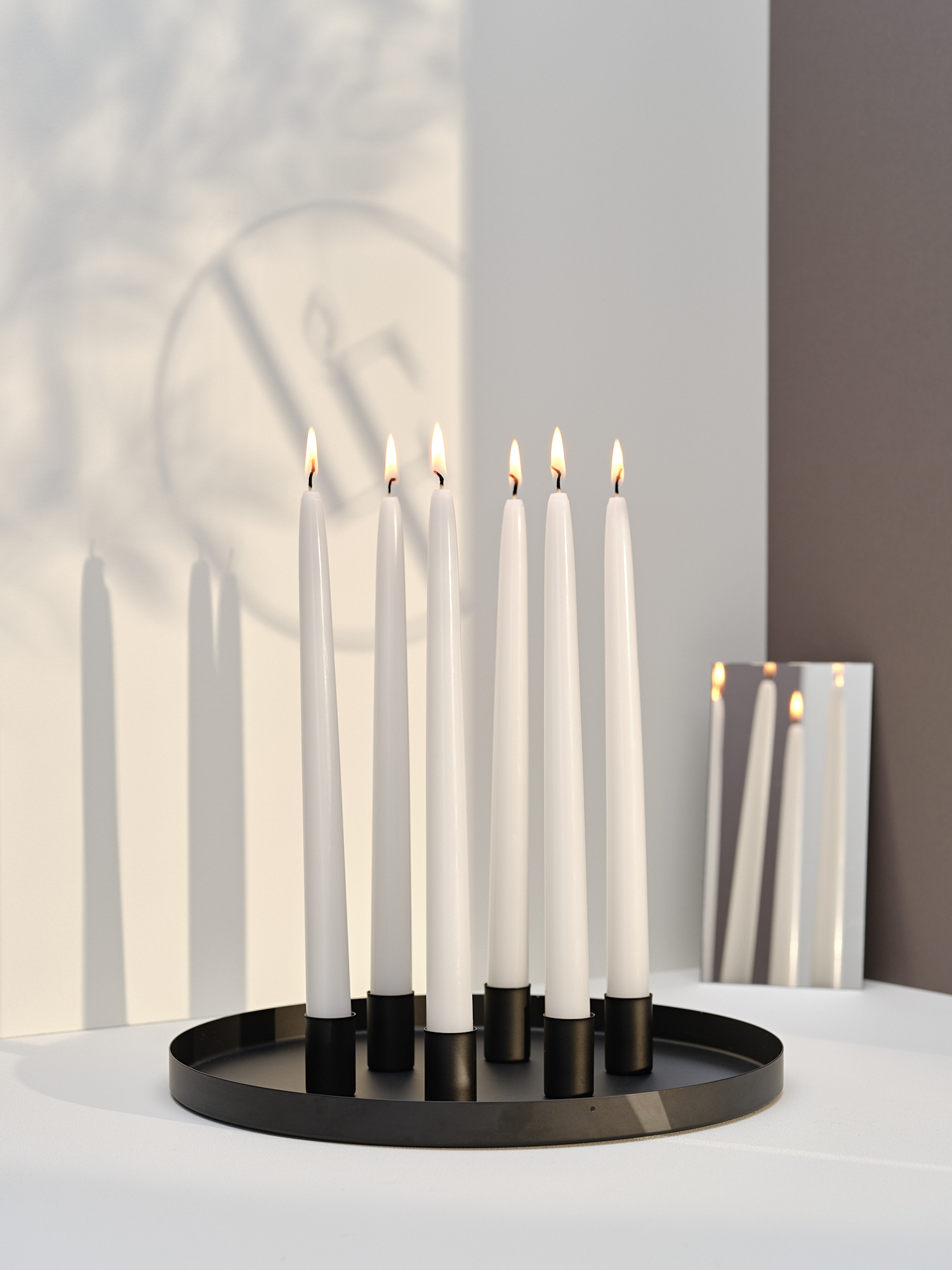 12 bougies flambeaux 8h Blanc Intemporel